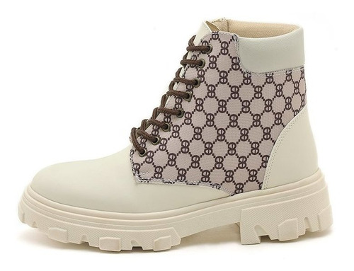 Imagen 4 de 4 de Botín Casual Mujer Estampado Plataforma Combat 7-1612