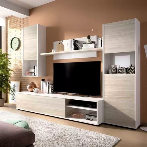 Modular Moderno Centro De Entretenimiento Living  Tv Led