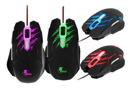 Mouse Gamer X-tech 3200 Dpi Iluminado Con Cable Mallado