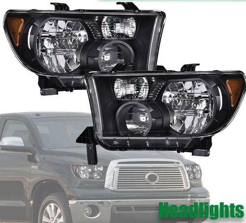 Faros Negros Para Toyota Sequoia 2008 A 2017 Par Nuevos!!