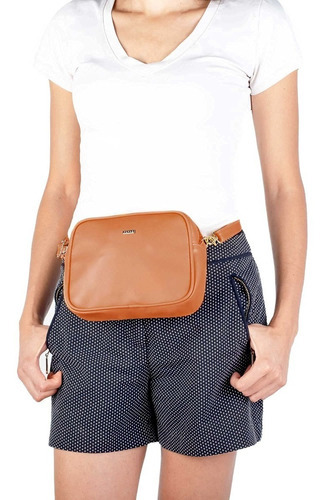 Cangurera Bolsa Crossbody Correa Ajustable Camel Yayas Diseño de la tela Liso