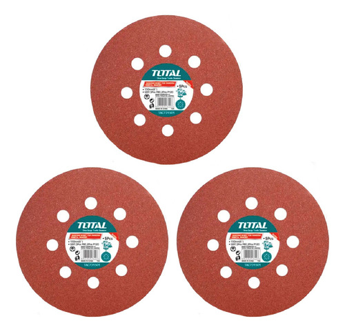 Lijas Circulares Total Packx3 Discos Para Lijadora Cantidad De Granos 60