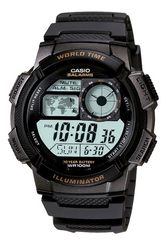 Reloj Casio Hombre Ae-1000w 10 Años De Batería Hora Mundial