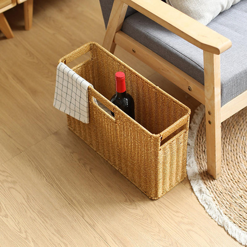 Cesta Rectangular Tejida Para Periódicos De 30 Cm X 14 Cm X