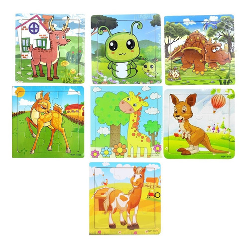 Combo X7 Rompecabezas Madera Pack Infantil Souvenir Niño Set