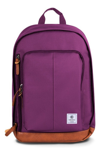 Mochila Cool Capital Berlín Gris Color Morado Diseño De La Tela Poliéster