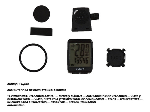 Imagen 2 de 7 de Ciclocomputador Inalámbrico P/ Bici Fast 702041. Gravedad X