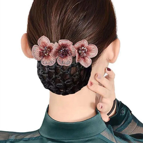 Moño Para El Pelo, Lazo, Ganchillo, Rosa, Moño Con Clip De P