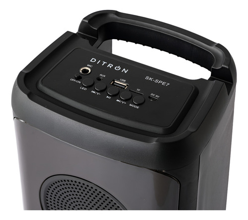 Parlante Party Inalambrico Ditron Bluetooth Led Mic/aux/tf Color Negro