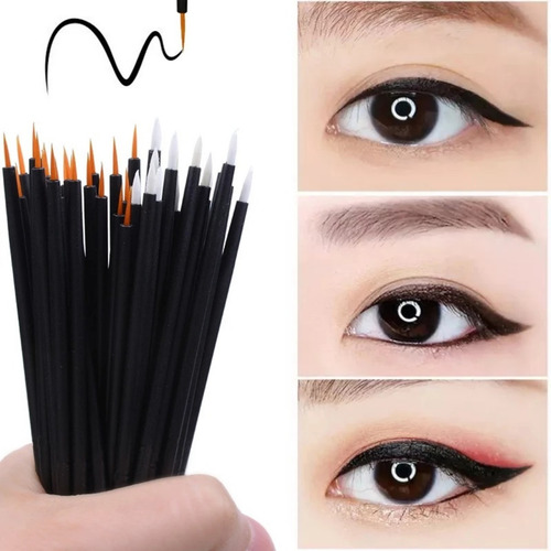 Pincel Delineador De Ojos Cepillo Delineado Punta Suave 50pz