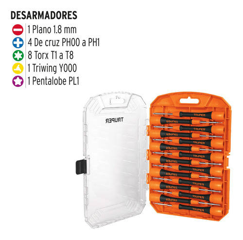 Juego Kit Destornilladores De Precisión 15 Pcs Joyero Celu