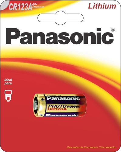 Imagem 1 de 6 de 01 Pilha Cr123a 3v Lithium Panasonic- 01 Cartela Com 1 Unid.