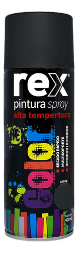 Pintura En Spray Alta Temperatura Secado Rápido Rex 400ml