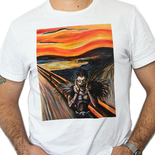 Camisa Camisa Death Note O Grito Edvard Munch Ryuk Paródia