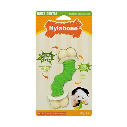Nylabone Dog Chew Daily Dental, Diseño Curvo, Las Crestas De
