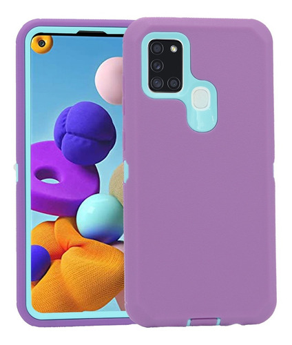 Funda De Uso Rudo 3 En 1 Para Samsung Galaxy A21s