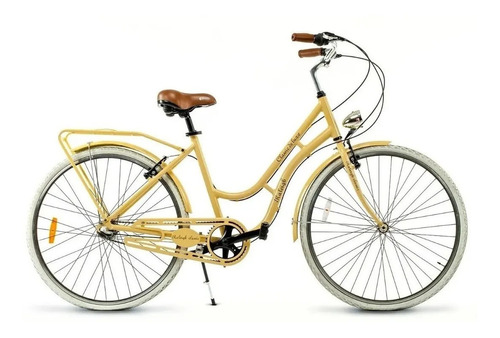 Imagen 1 de 1 de Bicicleta urbana femenina Raleigh Classic Lady R28 3v frenos v-brakes color beige con pie de apoyo  