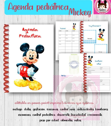 Kit Imprimible Agenda Pediátrica Para Bebé Editable