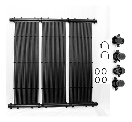 Kit 7 Coletor Solar Aquecedor Para Piscina + Kit Terminação