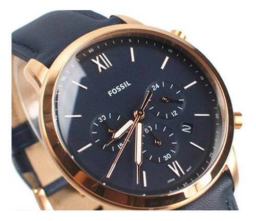 Fossil Neutra Chrono Reloj De Cuero Azul Para Hombrefs5454