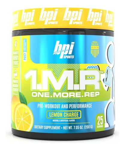 One More Rep Pre Workout / Bpi Sports / 25 Srv / Pre Entreno Sabor Lemon Charge