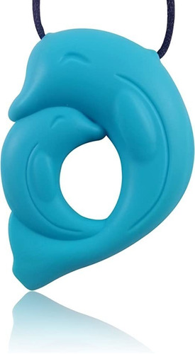 Blue Dolphin Chew Necklace For Sensory Kids - (durable) Gen.