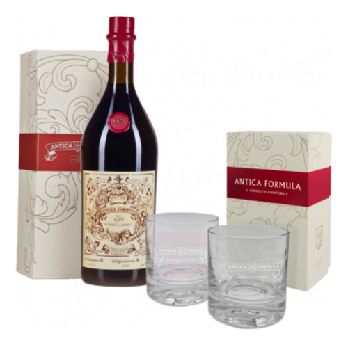  Vermouth Antica Formula 1000ml Con 2 Vasos Estuche. Quirino