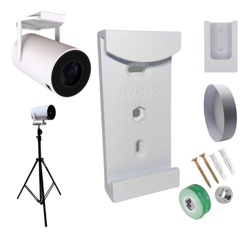 Kit Suporte Para Projetor Hy300 Parede Teto E Tripé 3 Peças