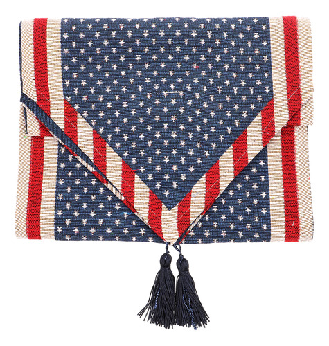 Camino De Mesa Con Bandera Estadounidense, 33 X 180 Cm, Deco