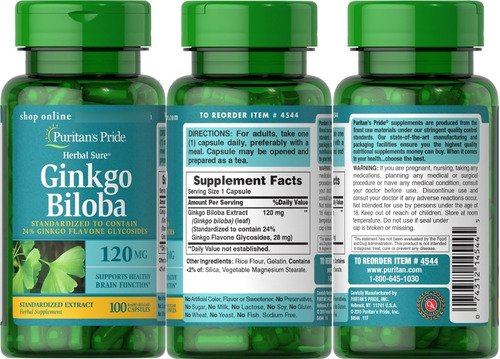 Ginkgo Biloba 120 Mg - Unidad a $445