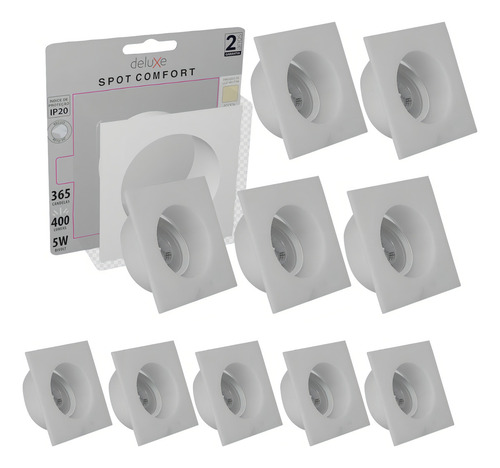 Kit 10 Spot Led 5w Quadrado Embutir 4000k Branco Avant Cor Branco Neutro 127/220V
