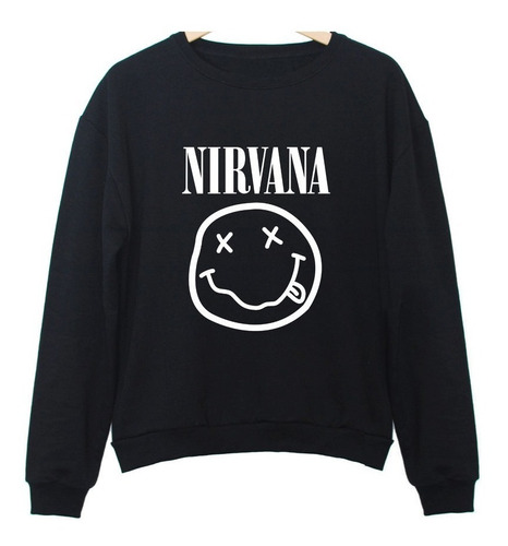 Sudadera Nirvana Logo Black White Kurt Cobain Unisx + Regalo