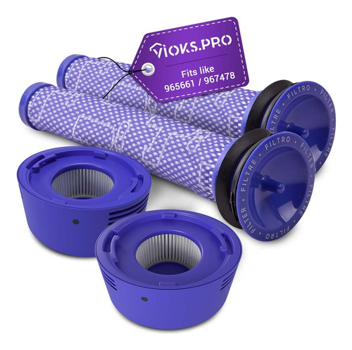 Juego De 4 Filtros Dyson Para V7 V8 Animal Absolute