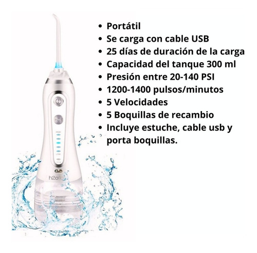 Irrigador Dental Limpieza Bucal Mayor Potencia H2ofloss