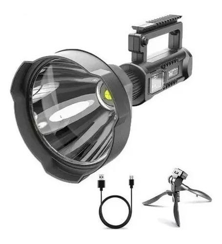 Foco Linterna Led Largo Alcance 600 Metros Usb Trípode Led