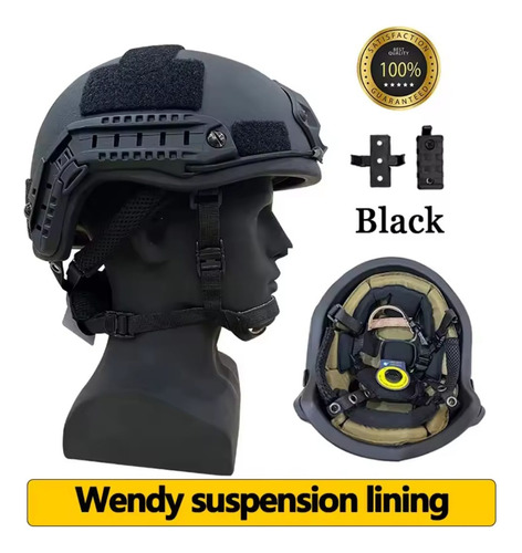 Casco Antibalas Kevlar Nivel Nij-3 Hasta 9mm Ajuste Rápido