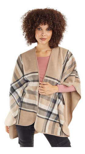 Poncho/capa Abrigador Polar Fleece Holly Land Beige De Dama