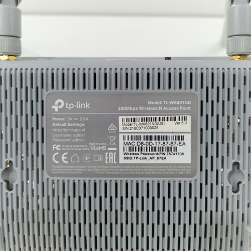 Access Point Tl-wa801nd Tp-link Inalámbrico N 300mbps /v (Usado)