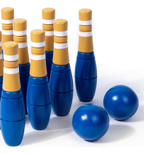 Li Juego De Bolos De Madera For Niños, Juguete For Niños