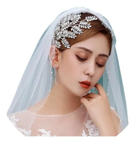 Tocado Diadema De Novia Xv Años Ceremonia Tiara Boda Hp418-s