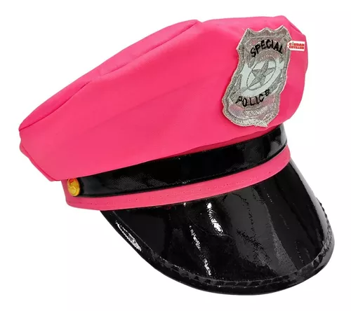 Sombrero Policía Rosa Charol Gorro Disfraz - Ciudad Cotillón