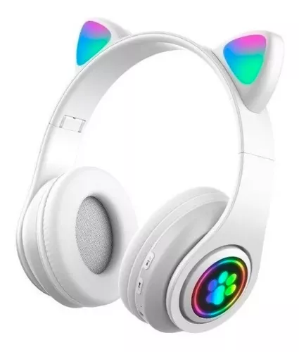 Fone Ouvido Headphone Orelha Gato Bluetooth Dobravel Led Anúncio com  variação - E_IDEIAS ONLINE