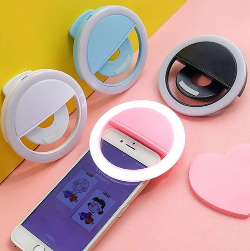 Mini Ring Light Selfie Com Luz De Led Para Celular
