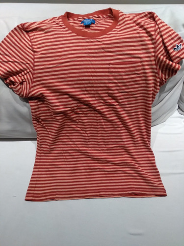 Linda Camisa adidas Originals Listrada Vermelha Tamanho M