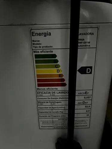 Lavadora Automática Winia Hasta 8kg 220v Color Blanco (Usado)