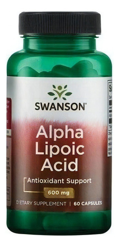 Suplemento em cápsulas de ácido alfa lipóico Swanson 60 cápsulas 600 mg