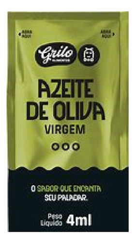 Kit SachĂȘ Azeite Oliva + Vinagre 4 Ml Grilo 1 Cx De Cada