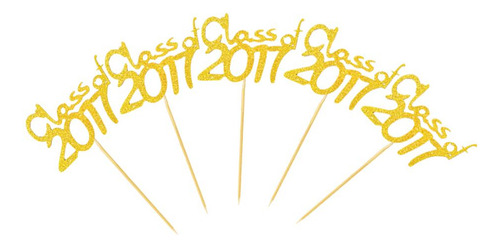 3xclass Of 2017 Glitter Cake Topper Cupcake Selecciones De