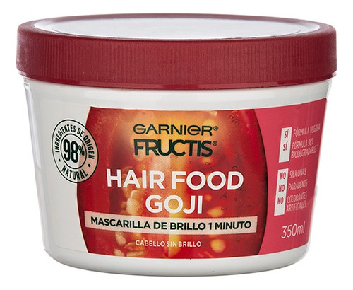  Máscara Garnier Fructis Hair Food Brillo de 350mL