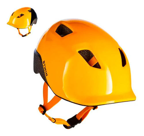 Capacete Para Ciclismo Infantil 500 Btwin Cor Amarelo Tamanho P/53-56CM